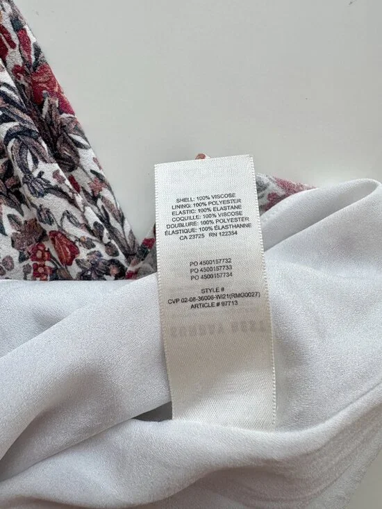 Aritzia SUNDAY BEST Arden Floral Crepe Square Neck Smocked Mini Dress, Size L - Picture 11 of 15